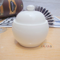 Mini covered pure white bone china hotel tableware shark fin bird's nest soup egg cup ceramic water-proof stewing creative small stewing cup