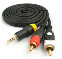 Golden Triangle 3 5 Turn double Lotus audio line computer connection audio pure copper hair and one second RCA Sound line