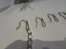 Billboard hook Hang tag hook Metal S-shaped hook Connect fine chain hook Fine chain hook