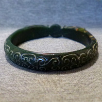 Antique ancient jade old jade old jade bracelets old Han Yuu and Tian Yuqingyu hooked up with Yunji Dragon Race Pearl Bracelet Jade Bracelet