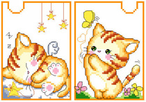 DMC cross stitch card set * naughty kitten (XKT0145)