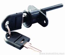 High-end drawer lock three-piece lock one-piece lock front lock three-piece Lock (black and white) ultra-low price