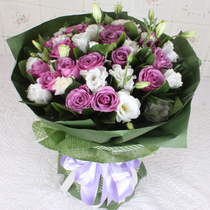 Love birthday bouquet flower shop buy flowers Shanghai Flowers Express purple rose 19 Flowers Express city