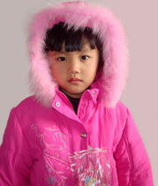 Russian brand girls long padded thick coat padded jacket rose red princess dress 110-140