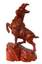 Red sandalwood carving animal zodiac sheep crafts ornaments mahogany town house living room gift