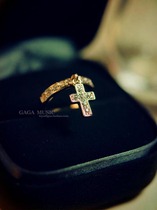 South Korea Style Delicate Water Drilling Cross Christian Jesus Ring Female Ring Tail Ornaments