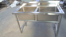 Commercial stainless steel pool sink kitchen double pool double sink sink vegetable wash basin disinfection leaching pool custom-made