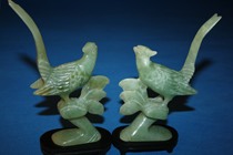 Old foreign trade natural river mill Jade Jade Jade with bird ornaments old out of print hand carved natural Xiuyan Jade to bird