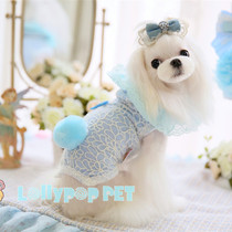 (two) 2014 spring and summer new lace hoodie with four feet of cute lace floral side dog clothes
