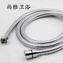 Telescopic stainless steel hose high-pressure explosion-proof pipe full copper connector Home hot and cold water pipe 1 5 m watering car wash 3 m
