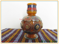 Nepal exotic handmade vase inlaid with turquoise auspicious eight treasures vase Home decoration jewelry