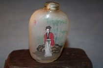 Old export old glass glass glaze interior painting Figure lady hand-painted snuff bottle without lid special offer