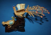 (Love Your Life) Foreign trade old bronze tire silk burned blue hollow gilt gold cloisonne