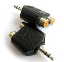 3 5 headphone port to two RAC heads 3 5mm male to double lotus female AV audio adapter conversion head