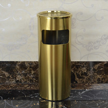 Hotel round liger ashtray Stainless steel gold thickened large trash can creative hotel European-style ashtray