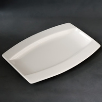 Day-style Rectangular Fish Dishes 7 Inch to 20-inch Bone China Tangshan Pure White Bone Oversized Ceramic Plate