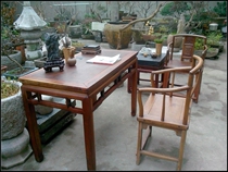 Qing Dynasty beech wood single board painting table tea case desk Ming and Qing classical furniture old mahogany table old beech table chair