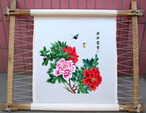 Su embroidery Wood stretch Xiang embroidery Guangdong embroidery Shu embroidery cross embroidery embroidery kit with rolled solid wood shelf
