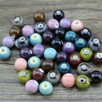 8-10mm glossy finish imitation ancient made of old ceramic beads China knot handmade woven rope beads DIY material bulk beads