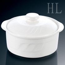 Hotel tableware magnesium white porcelain tableware ceramic soup pot stewed bowl soup bowl with lid mini soup cup meichen soup cup