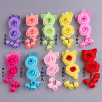 Head flower Tsing Yi headgear Opera Ear Temples Lace Flowers Real Silk Silk Flowers Opera Drama Supplies Round Tea Flowers