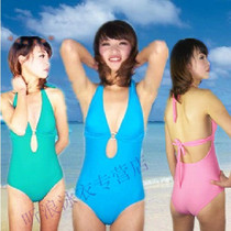 European and American bikini new thin belly covered belly small chest big breasts gather one-piece triangle swimsuit womens hot spring swimsuit