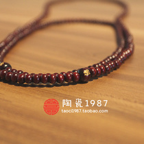 Ceramic 1987 Couple 108 Buddha Wooden Bracelet 6mm Wine Red Candida Bead Bracelet