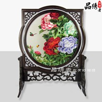 Hunan embroidery boutique peony New Year gift embroidery double face embroidery Mid Autumn Festival gift gift