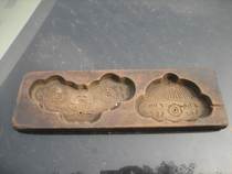 Old memory of the old Jiaodong Food Mould Dongyun Wood Carving Double Rows of Exquisite Little Flower Lotus Piece Wood Mold