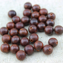 Indian small leaf red sandalwood 4-12mm straight small hole round beads loose beads handmade DIY material pure hand grinding
