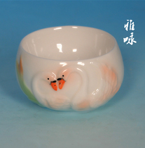 Enamel porcelain Swan double tea cup set tea set wedding gifts office flange ornaments
