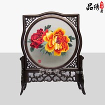 Hunan embroidery boutique pure hand embroidery Peony Gift double-sided embroidery wedding gifts Hunan specialty National style
