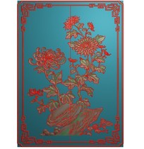 Four Seasons Flower Julan Plum Bamboo-Chrysanthemum Size 341*469 Computer Engraving Figure Sculpture Grayscale Material