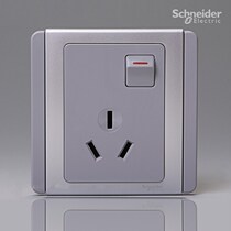 Schneider E3000 series with switch 16A three-hole one open 16A three-hole socket air conditioning socket silver gray