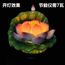 Ceramic hand color lotus lamp Buddha offering lamp Pauline lamp Buddhist hall supplies Handicraft home decoration ornaments