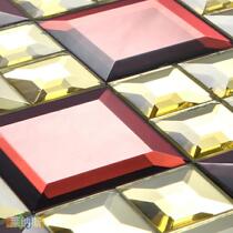 (Linus) Purple gold edging mirror mosaic background collage self-paste mosaic puzzle background wall