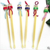 Traditional Chinese doll ear scoop with cute wooden ear spoon