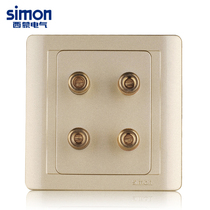 Simon Switch Socket 55 Series Champagne Gold Two Audio Socket 4 Head N55402-56