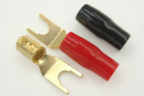 Pure copper gold-plated y-type plug audio plug Large U-type plug screw free welding 6MM wire diameter