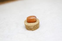 Clear early red Manau small Leko with a pair of holes 1 85 diameter 1 1