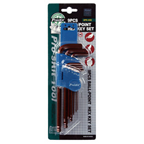 Taiwan Baoworkers 8PK-028 Import 9 pieces of S2 ball head Inner Hexagon Wrench Set Inner Hexagon Wrench Suit