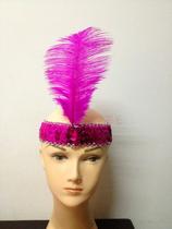Feather headband Indian headband performance props Ostrich hair headband headdress headband wholesale