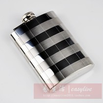 German boutique 8 oz 304 stainless steel wine jug (two-color checkered) 8OZ portable small wine jug