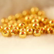 Jewelry everyone altar light beads smooth surface transfer beads round beads scattered beads small gold beads 3D hard gold foot Gold 999