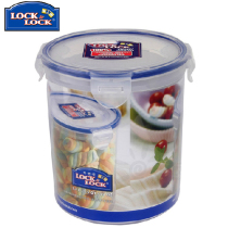 Korean music clasp Lock Lock crisper 1 4L sealed soup jar storage box plastic round crisper