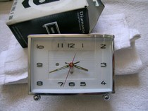 Diamond brand mechanical alarm clock with near-all-copper movement rectangular iron shell 90s export model New inventory green