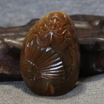 Boutique Jade Collection Suwork Precision Sculpture and Tian Yuhuang Qinseed Pendant Bell Pendant Bell Pendant Original Leather Original Seed