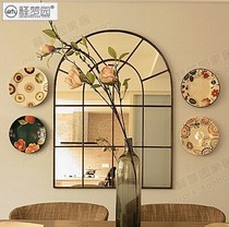 Wrought iron mirror decorative mirror porch mirror bathroom mirror fashion neoclassical post-modern i0374