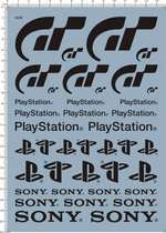 5230-A1201 GT Sony PlayStation Model Car Water Sticker