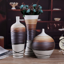 European Vase ornaments pastoral three-piece ceramic vase home accessories fashion Flower Home Decorations